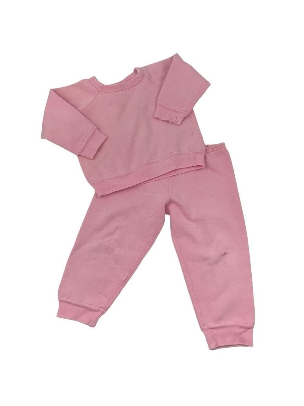 Vintage Cotton Ginny Toddler Girls Sweatsuit Sz 2 Pink Sweatshirt Sweatpants